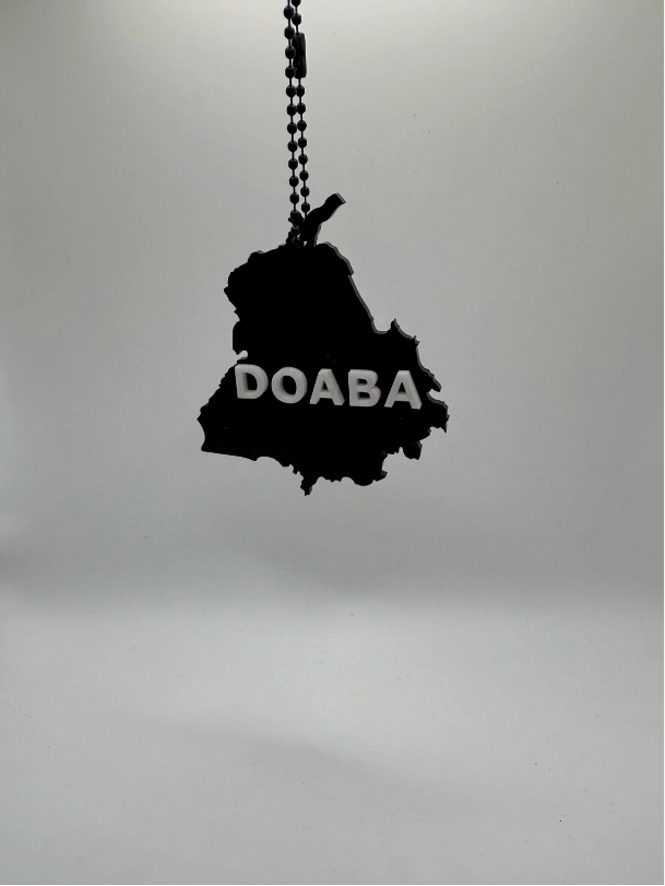 Doaba Punjab Map Sikh Name Pendant Car Rear Mirror Hanging Matte Acrylic