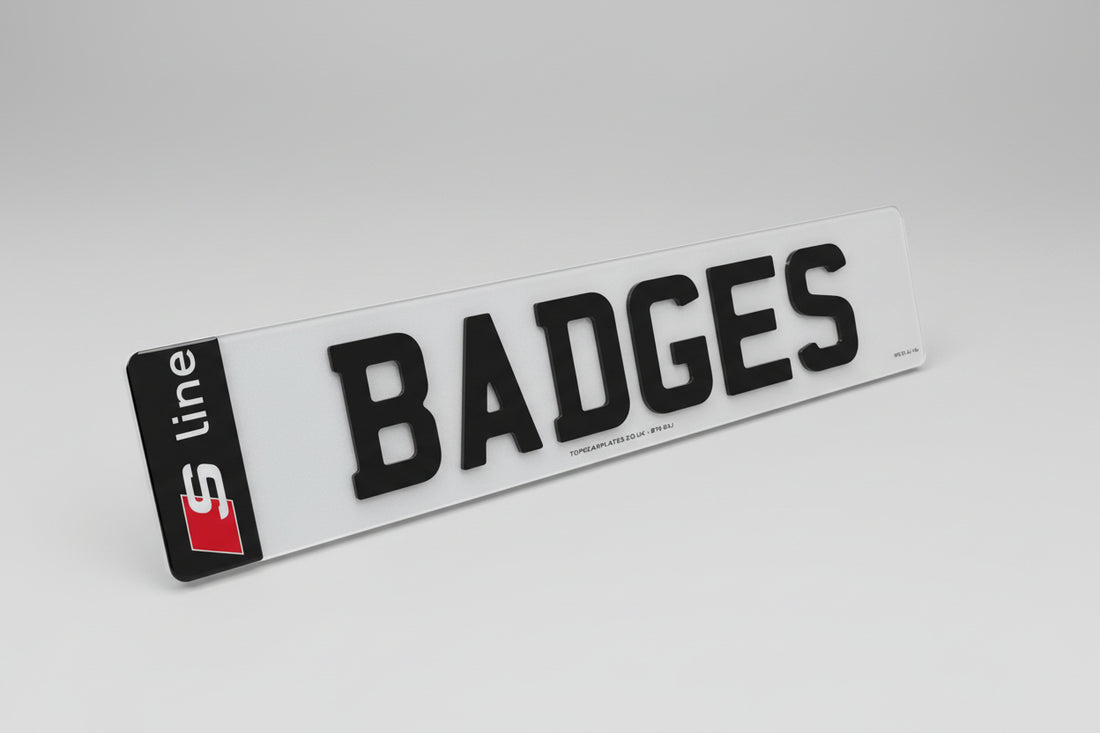 2x 3D Gel Resin License Number Plate S Line Logo