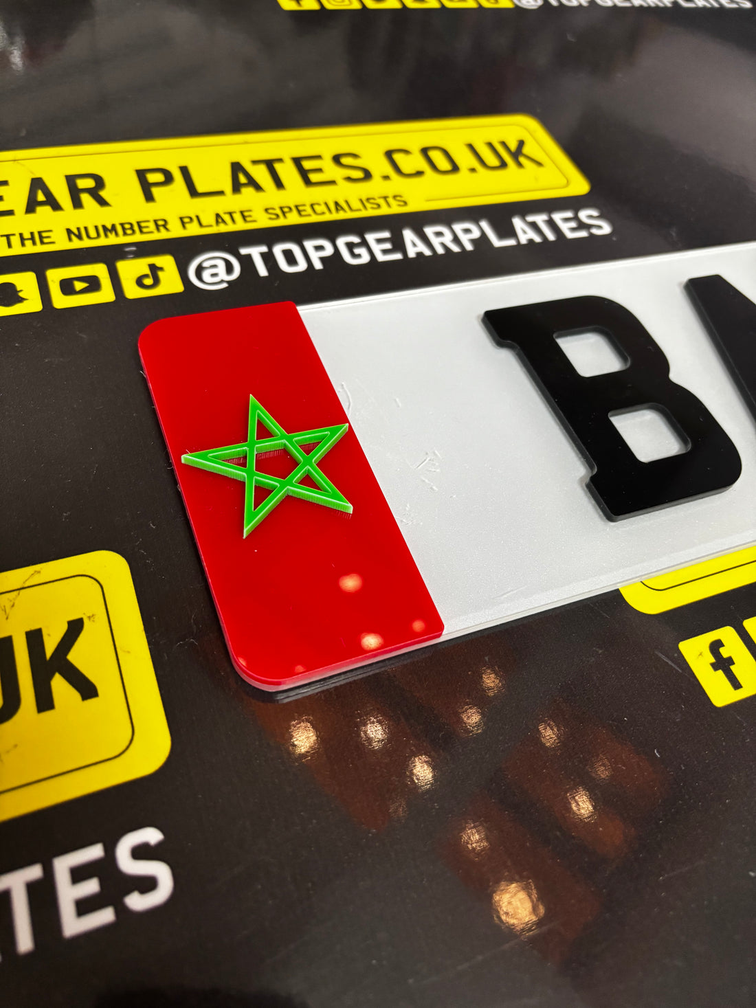 2x 4D Morocco Flag Side Badge - Any Colour
