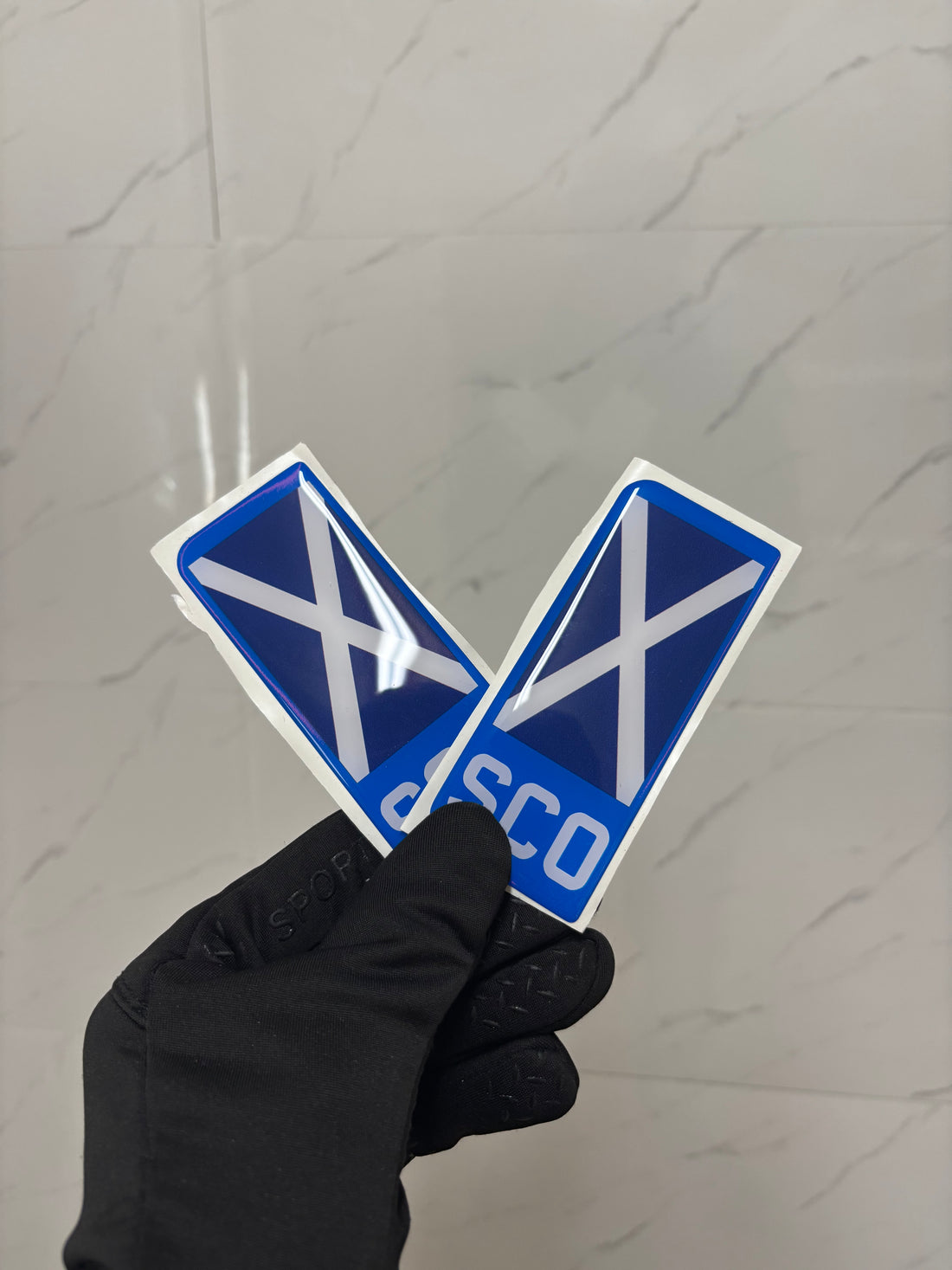 2x 3D Gel Resin License Number Plate Stylish Scotland Flag Side Badge