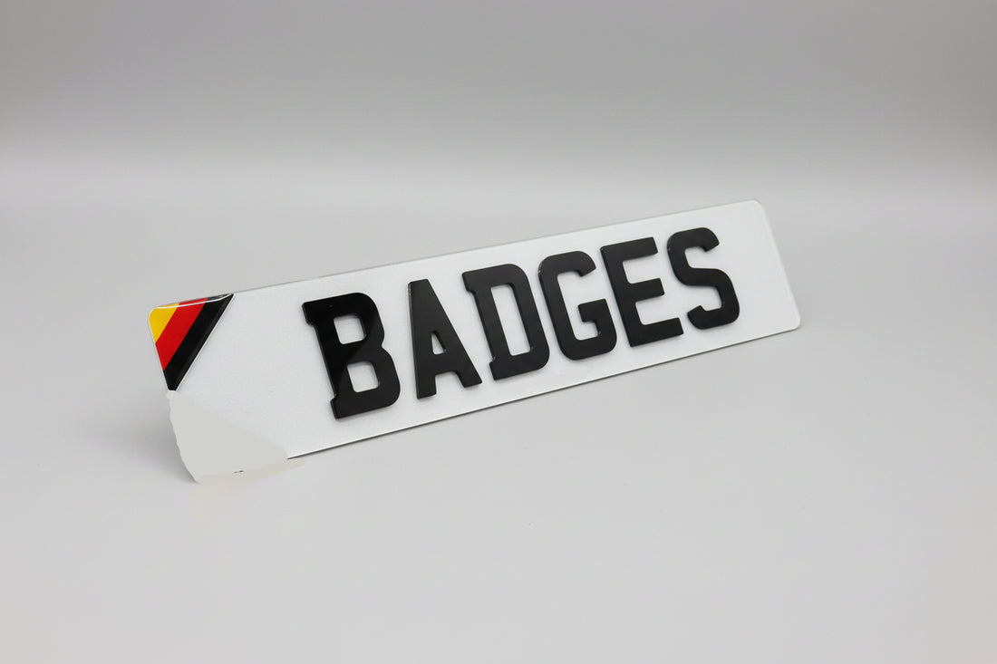 2x 3D Gel Resin License Number Plate German Corner Badge