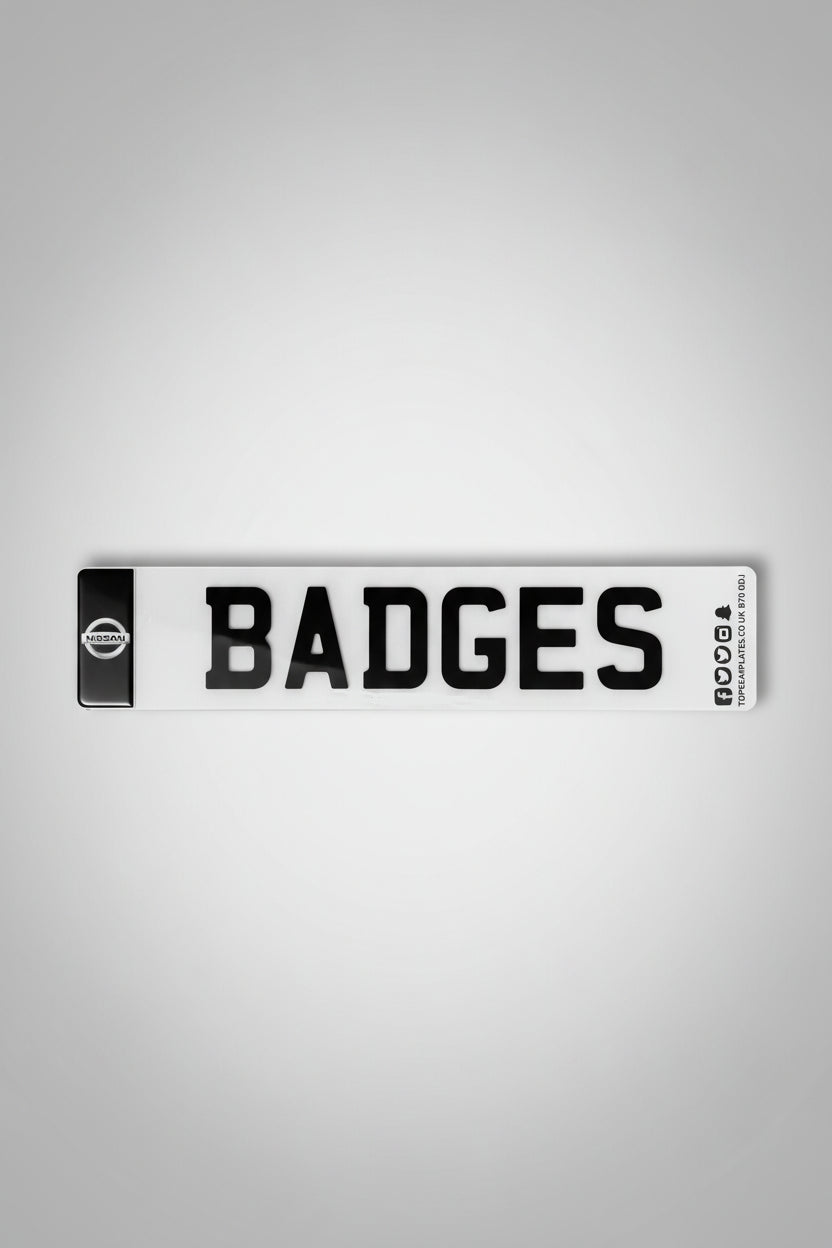 2x 3D Gel Resin License Number Plate Nissan Logo