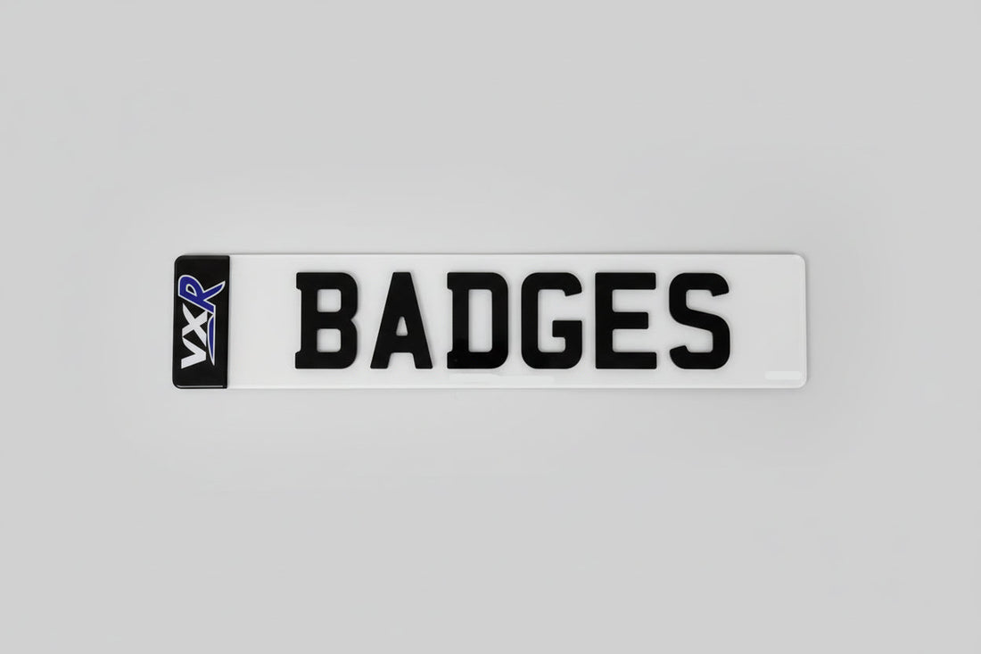 2x 3D Gel Resin License Number Plate Vauxhall Astra VXR Blue Logo