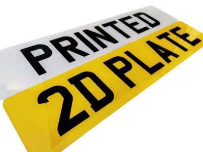 2D Printed Number Plates